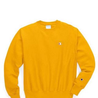 yellow champion crew neck sweatshirt