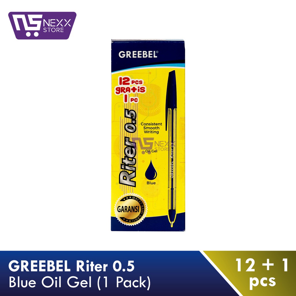 

Pulpen GREEBEL Riter 0.5mm 1 PACK ( 12+1 Pcs ) - BLUE