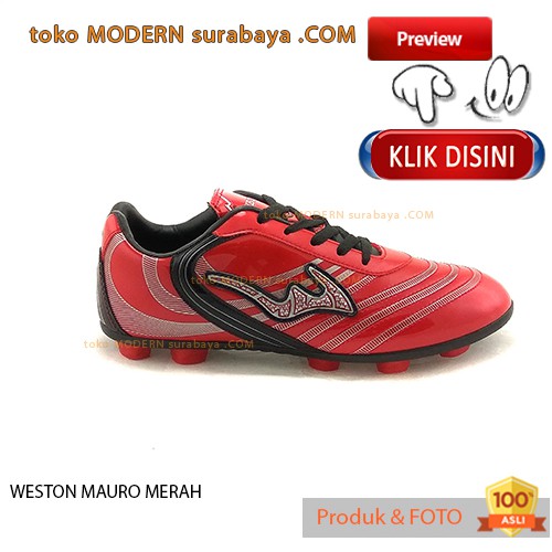WESTON MAURO MERAH sepatu olahraga sepak bola kets