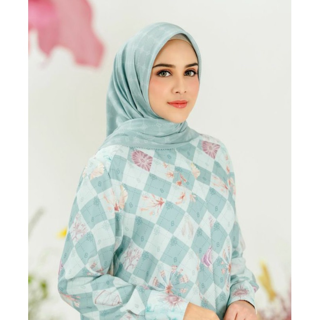 buttonscarves voal square xanadu monogram "ice"