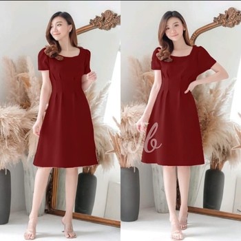 Baju Dress Wanita Kondangan Korean style Baju Wanita korea Natal Imlek kekinian Dres Mini Midi Dress