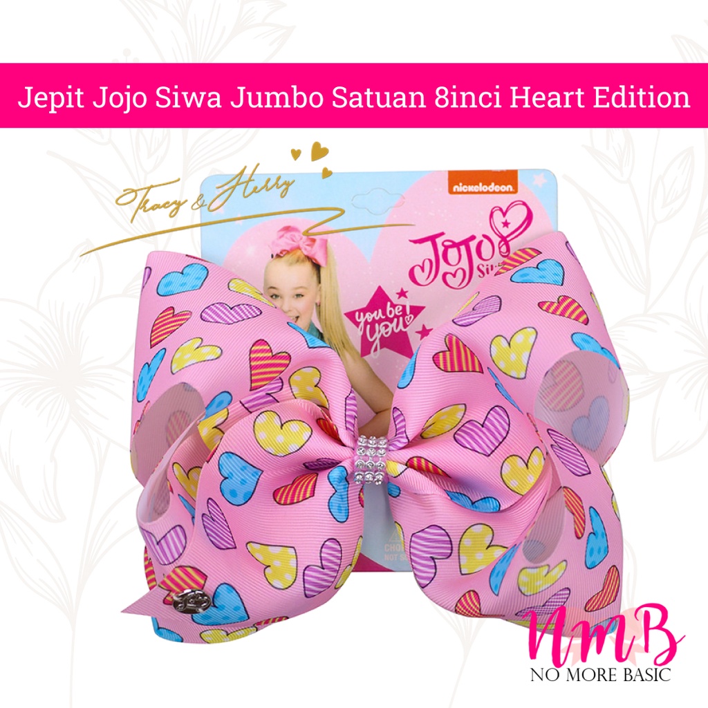 Jepit Jojo Siwa Jumbo Satuan 8inci Heart Edition Jepitan Rambut Anak Perempuan