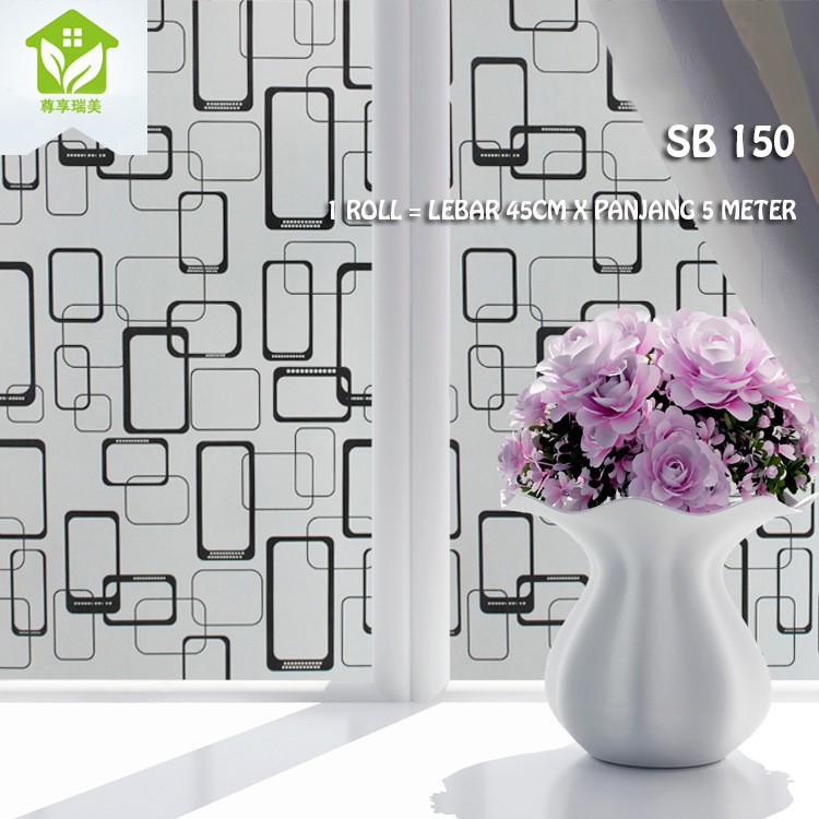 WALLSTICKER KACA UK 45CM X 5METER SUNBLAST KACA SB 150 MOTIF MINIMALIST BLACK STICKER SETIKER WALLPAPER PINTU JENDELA KACA BUAT KAMAR MANDI DEKORASI DECOR DEKOR RUMAH WALPAPER SANBLAST WELPEPER SANBLAS SUNBLAST SUNBLAS LEMARI BANYAK