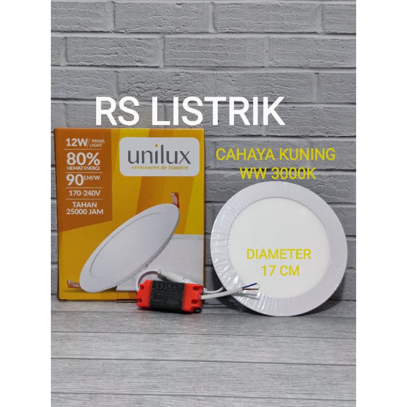 downlight led panel 12w 12 watt ib bulat CAHAYA KUNING WARM WHITE 3000K INBOW TANAM DALAM Plafon