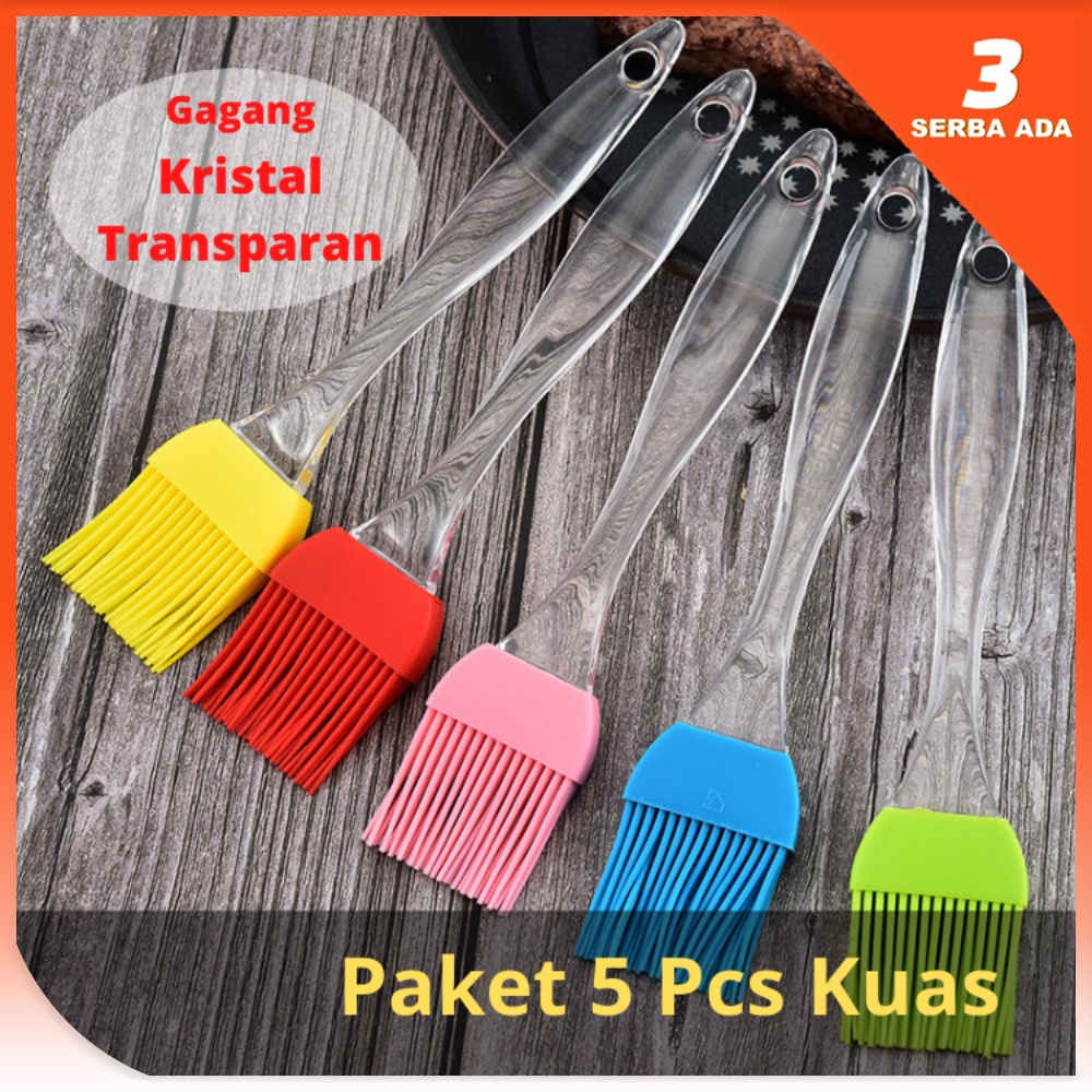 5 Pcs Kuas Roti / Kuas Kue / Kuas Mentega / Kuas Untuk Masak / Kuas Silikon Tahan Panas