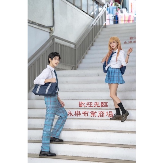 【QTakasi】Marin Kitagawa Cosplay  Costume Anime My Dress-Up Darling ( rok + dasi ) Gojo celana