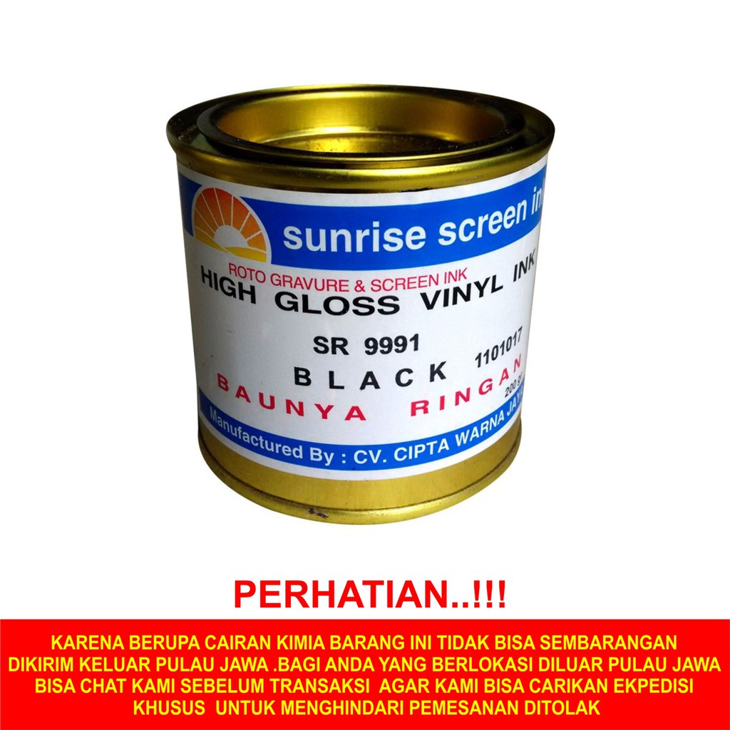 

Tinta Sablon Cat Sablon PVC SUNRISE VYNIL Cat Tinta Sablon Kertas Cat Tinta Sablon Plastik 200 gr