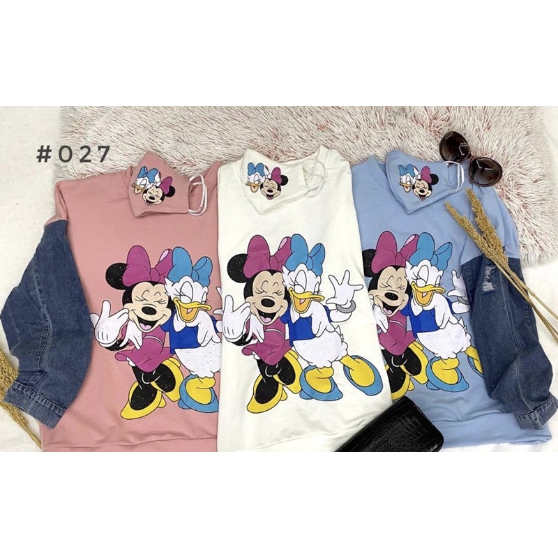 SWEATER TANGAN PANJANG MINNIE DAISY COMB TANGAN JEANS FREE MASKER