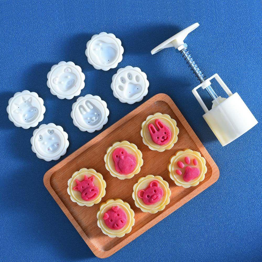 [Elegan] Cetakan Mooncake Berbentuk Bunga DIY Tekanan Tangan Dengan Stamp Dekorasi Mid Autumn Festival Baking Tool