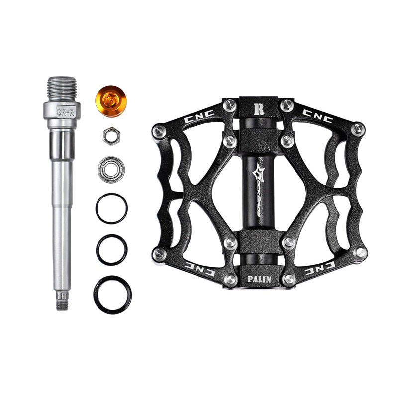 Rockbros Pedal Sepeda MTB Mountain Aluminium Alloy Non Slip - JTLK1012L - Black