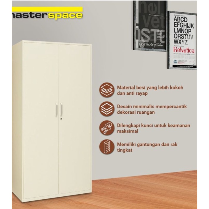 MASTERSPACE Lemari Pakaian 2Pintu/Lemari Besi Anti Rayap/Multi Column