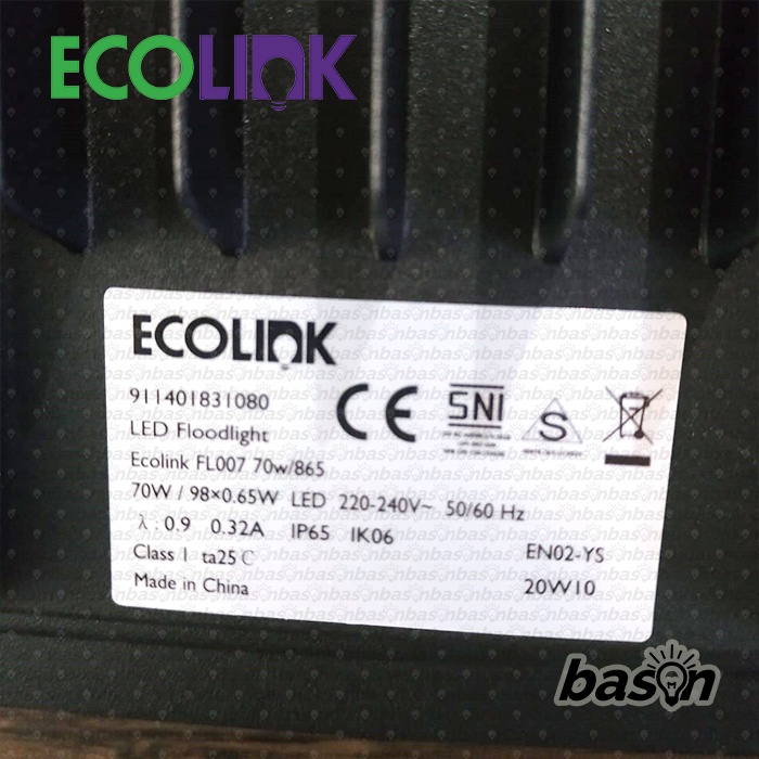 ECOLINK FL007 70W - Lampu Sorot LED Floodlight - IP65 Outdoor