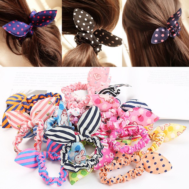 MURMURE.ID | IKAT RAMBUT ELASTIS CUTE - RABBIT EARS - KUNCIR RAMBUT WANITA DAN ANAK IMPORT HA013-1