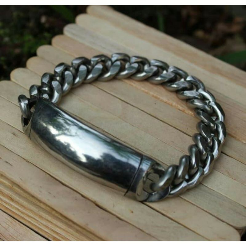 Gelang rantai besar slup baja putih original