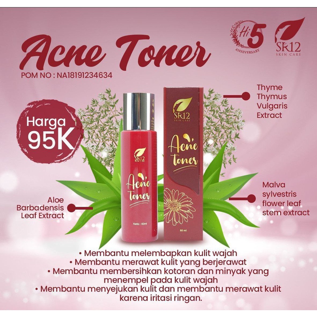 ACNE TONER SR12 60 ml Memudarkan Bekas Jerawat BPOM Obat Jerawat