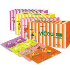 VICEE 500 MG STRIP 2 TABLET (RASA JERUK, LEMON, ANGGUR, STRAWBERRY) VITAMIN C MURAH