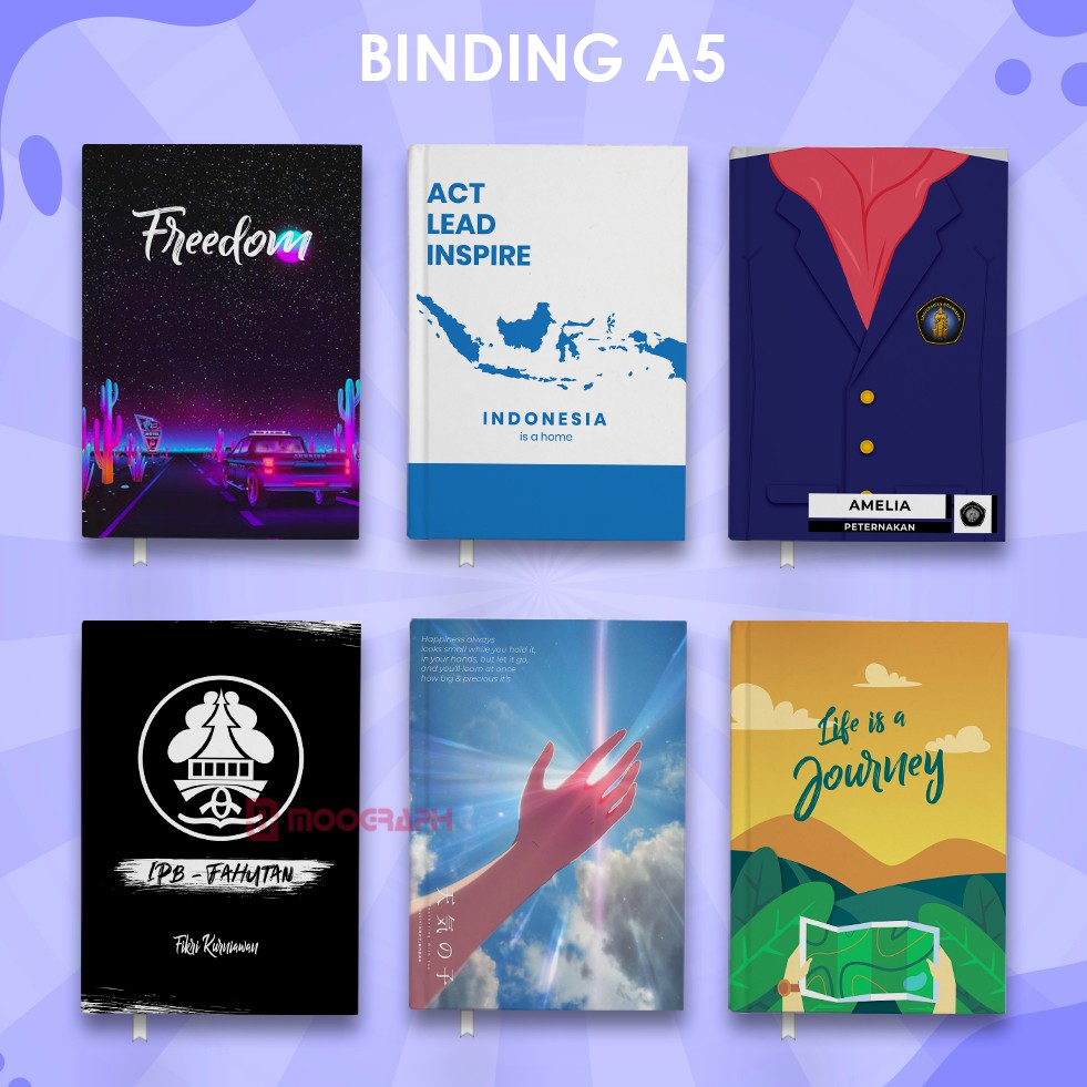 

Notebook Custom Hardcover A5 200 Halaman - Diary/Agenda/Journal/Notes/Binder/Bujo/Buku Catatan/Buku