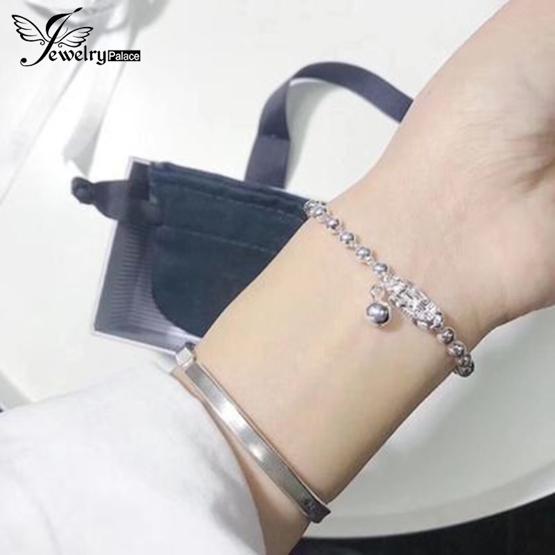 925 perak sterling vintage wanita gelang beruntung fashion perhiasan