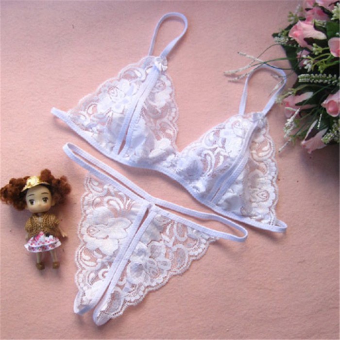 Big Sale Set Bra + G String Terbuka Renda - Bikini Sexy - Lingerie Seksi 3018