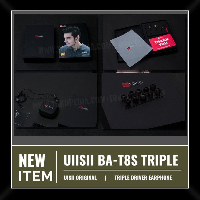 UiiSii T8S Triple Driver In Ear Hifi Earphone with Mic   UiiSii BA T8s