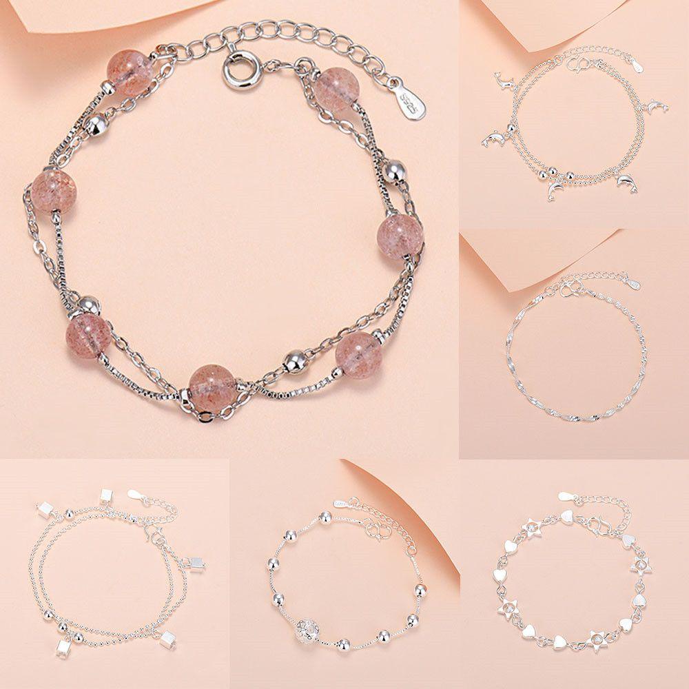 TOP Gelang Manik Keberuntungan Kesederhanaan Strawberry Kristal Dolphin Bangles Perhiasan