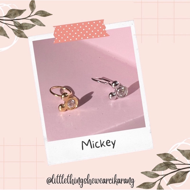 Littlethingshewear - Anting Anak MICKEY SWAROVSKI 0.5gr