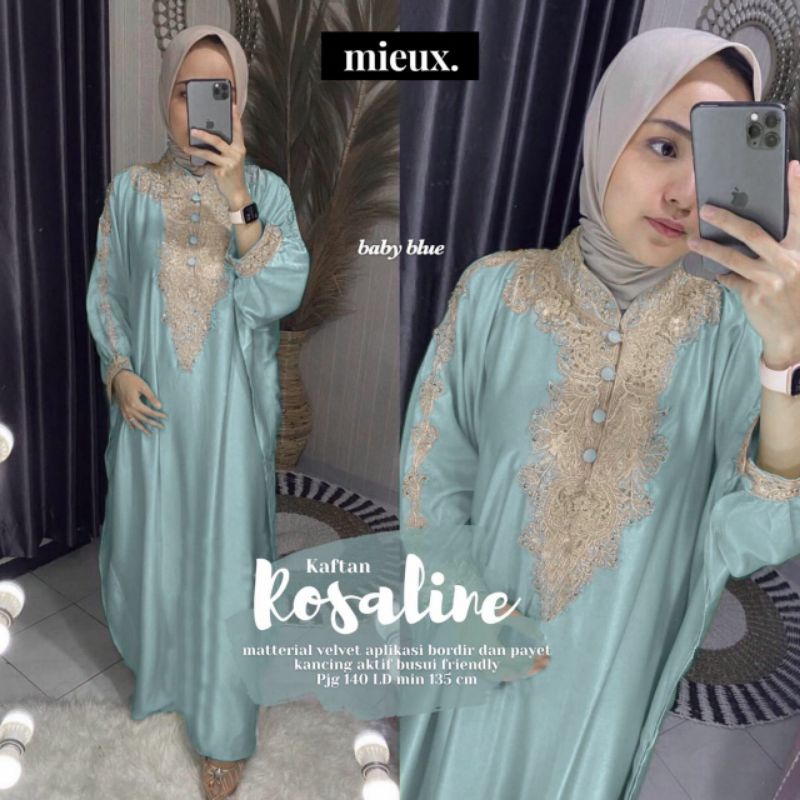 kaftan bordir premium anya geraline bahan velvet HQ original produk