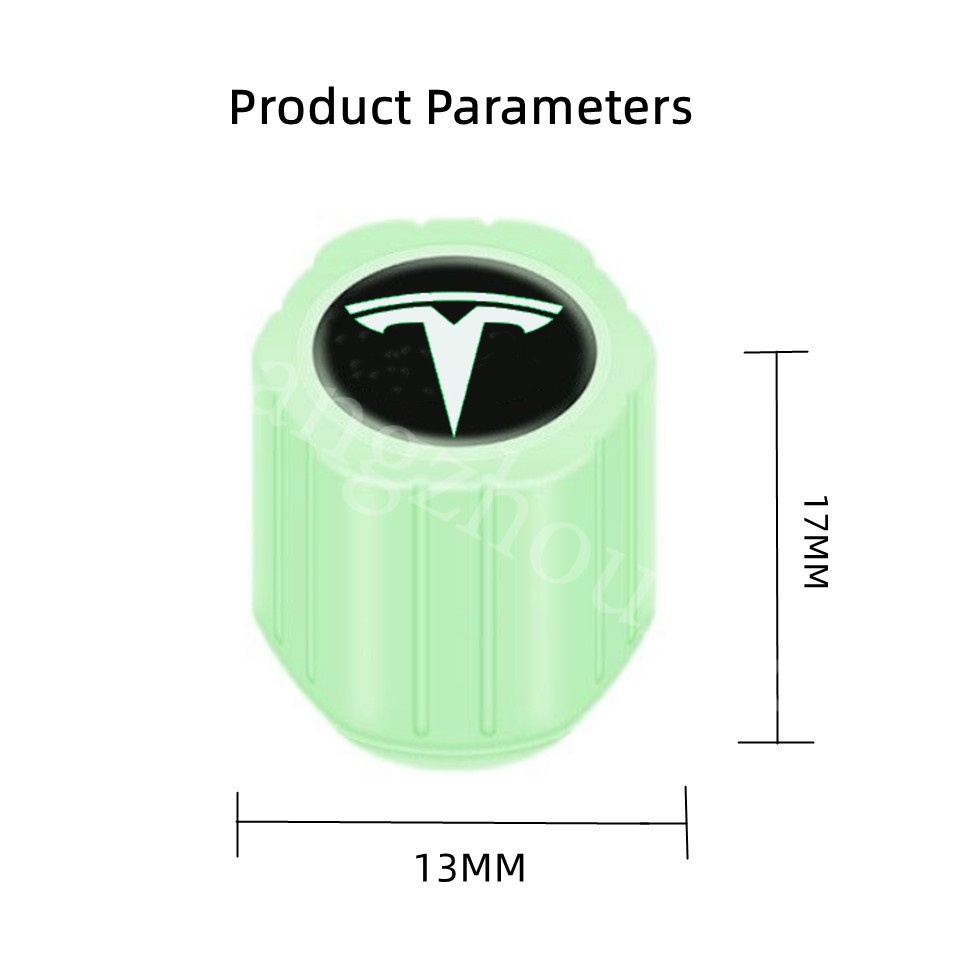 Kaen 4 Pcs Penutup Katup Ban Terbaru Universal Bercahaya Jenis untuk Sepeda Motor Kendaraan Listrik Ban Mobil Cocok untuk Tesla