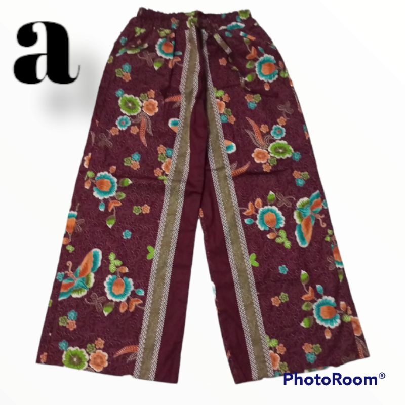 CELANA KULOT PANJANG DEWASA WANITA BAHAN KATUN STREACH MOTIF SANTAI MURAH-a