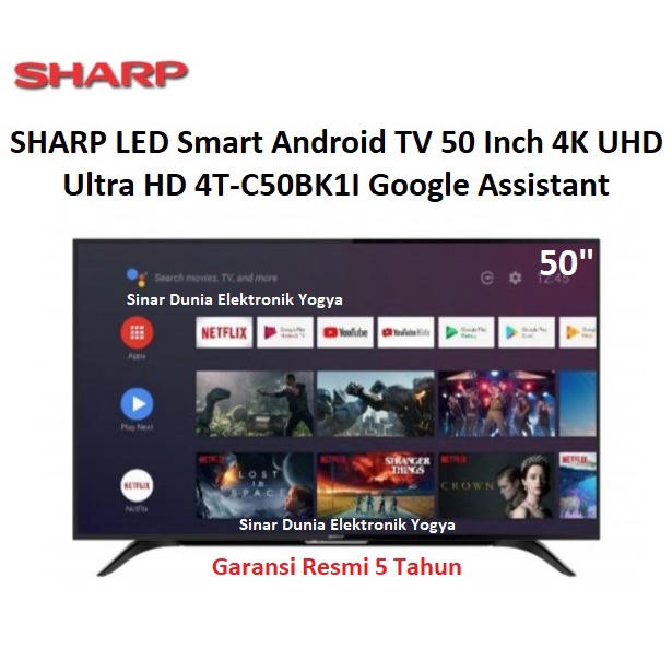 SHARP LED Android TV 50&quot; 4K Ultra HD UHD Digital 4T C50BK1I Smart TV