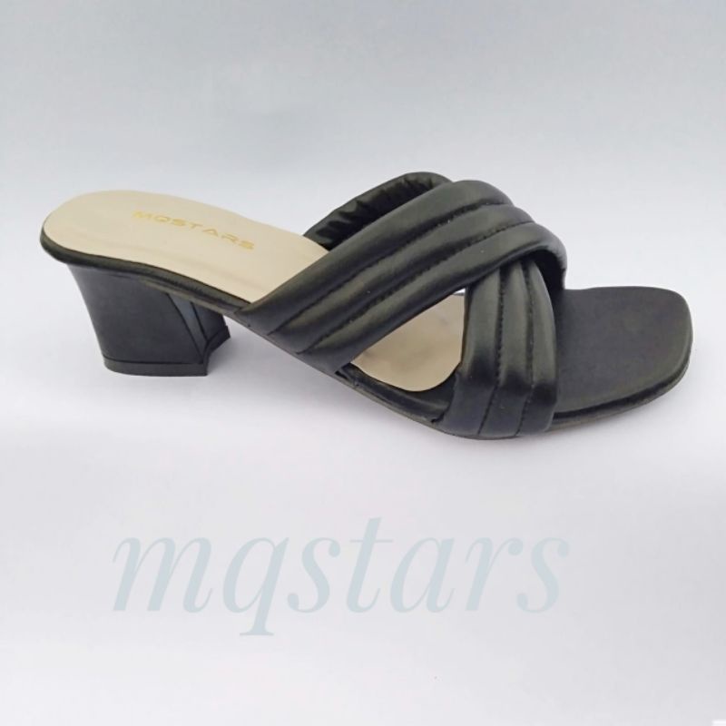 mqstars Sandal Heels Wanita Silang Empuk | Sendal Hak Tahu 5cm