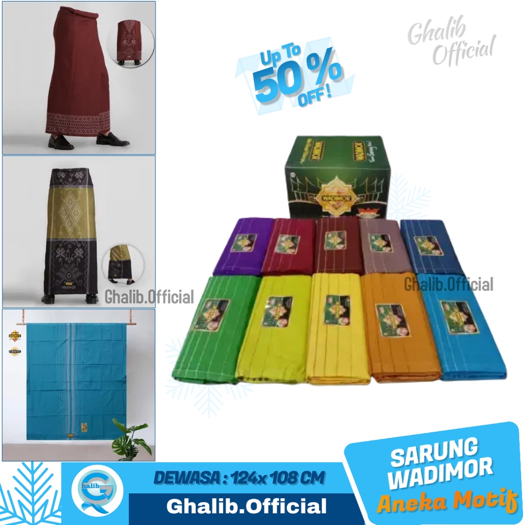 Sarung Wadimor Motif Bali Spesial Hitam Horison Padang Tiga Dara Hitam Putih Polos Tumpal Garis Salu