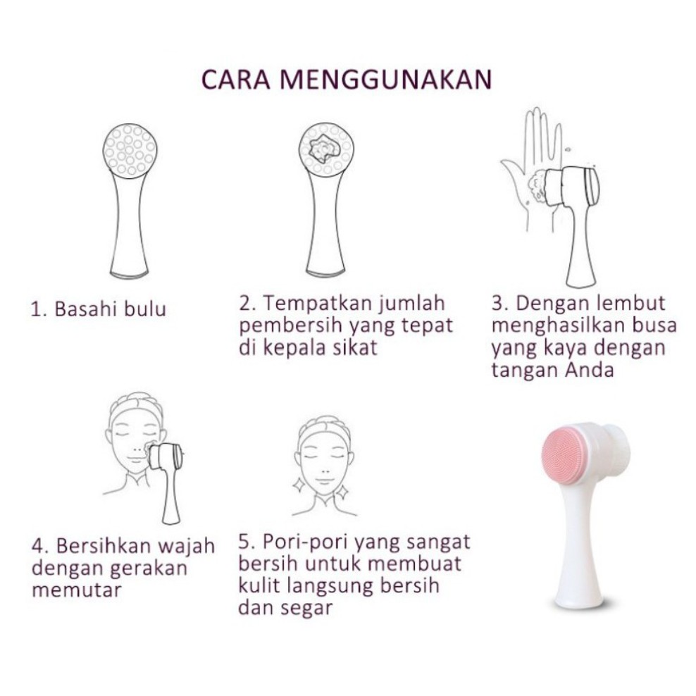 Mysterygirl - Alat Cuci Muka Silicone Brush / Cleansing Brush Kuas Silikon Sikat Pembersih / Perawatan Wajah Facial Brush