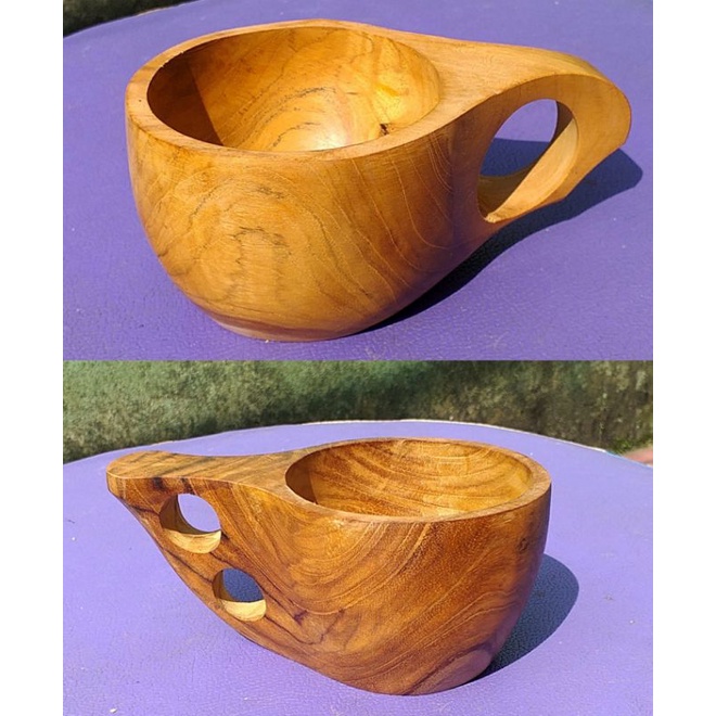 cangkir kuksa kayu jati