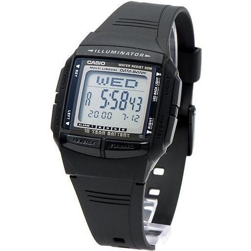 Casio Original DB-36-1A / DB36-1A Jam Tangan Unisex Digital Karet Hitam