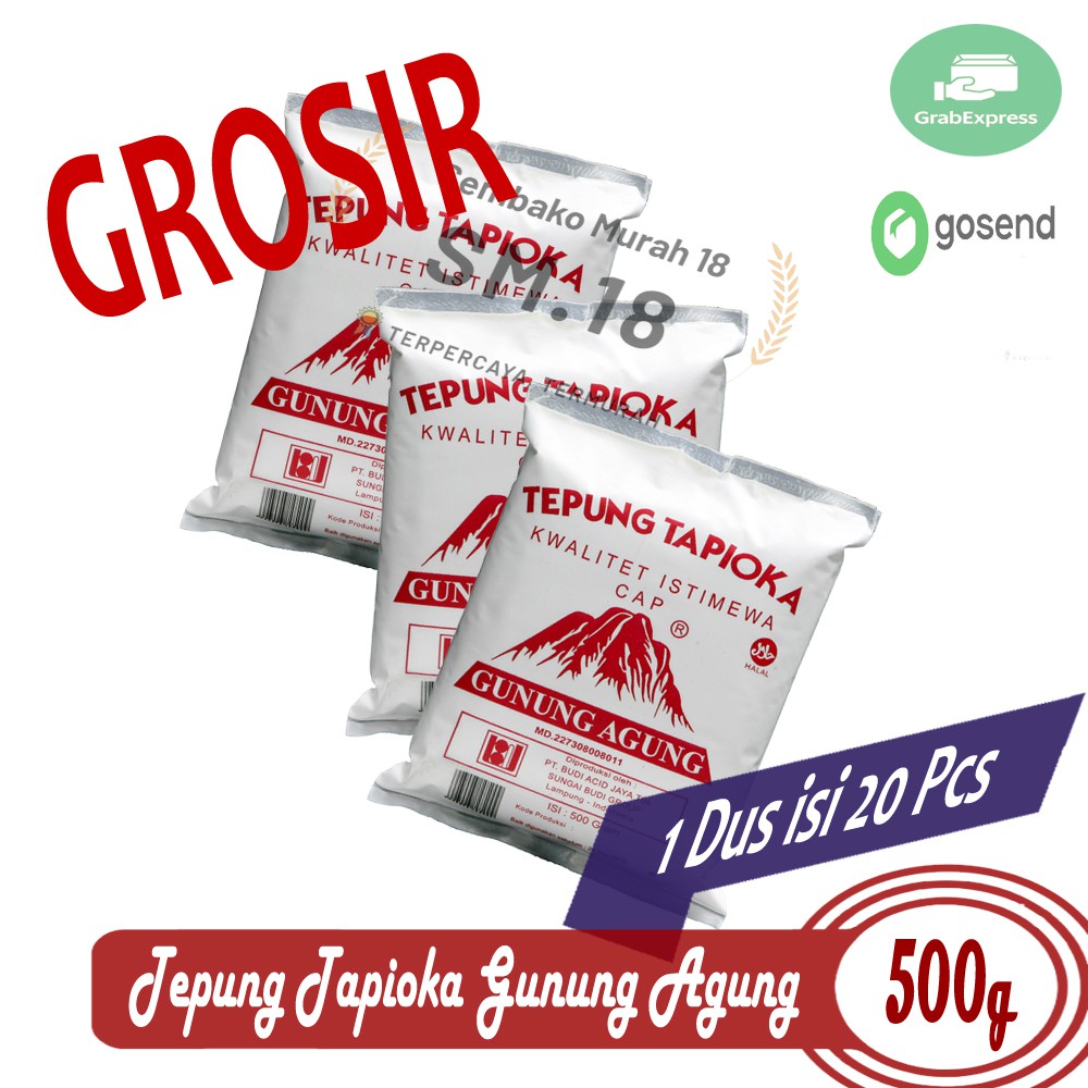 TEPUNG TAPIOKA SAGU @ 500GR CAP GUNUNG AGUNG DUS ISI 20 PX