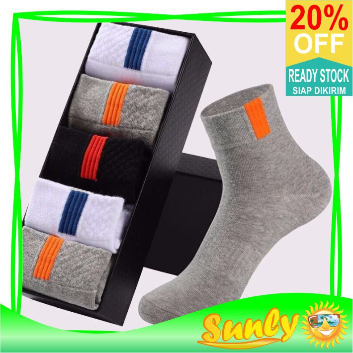 ☀ Sunly ☀ A047 Kaos Kaki Motif Garis Polos Kaoskaki Pria Kantoran Office Import Murah