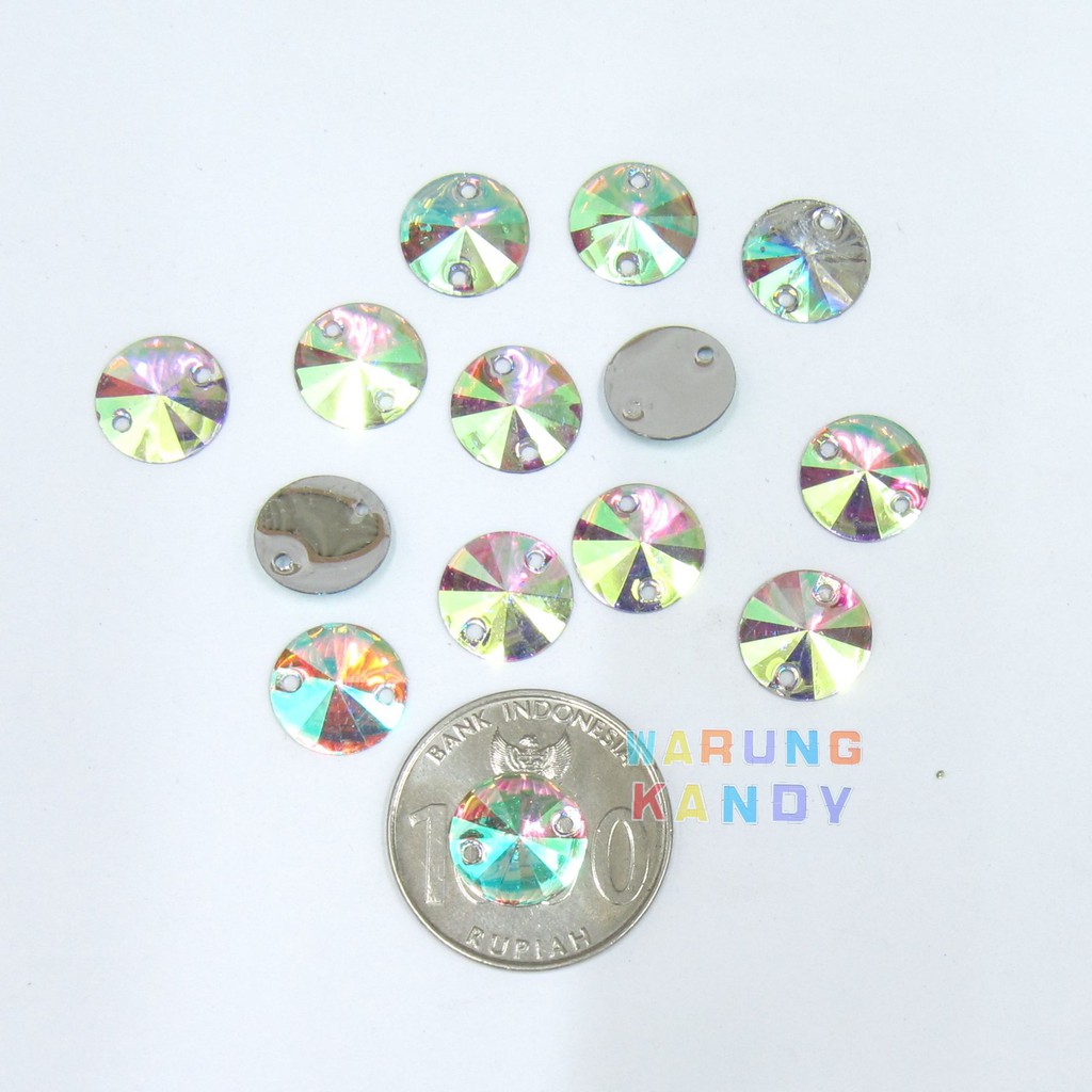 Diamon Resin Krucut 12mm Putih AB PAK 1000pc