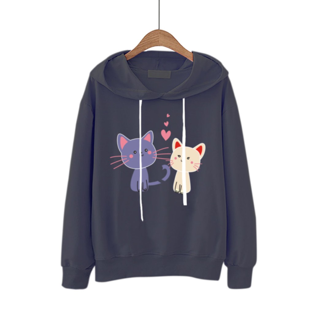 Bess - Sweater Hoodie Murah / Sweater Hoodie Wanita 2 CUTE CAT