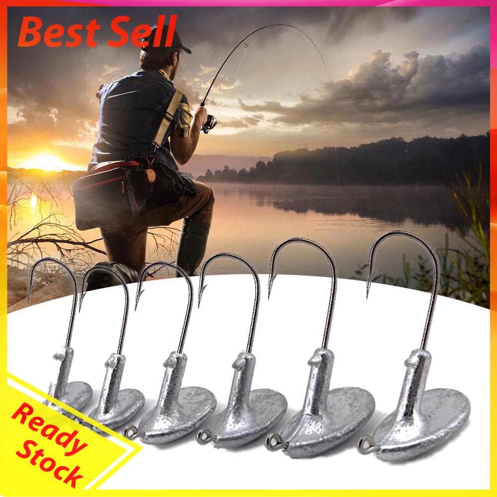 10pcs Tumbler Fishing Hooks Carbon Steel Sharp Jig Bait Fishhooks Tackles