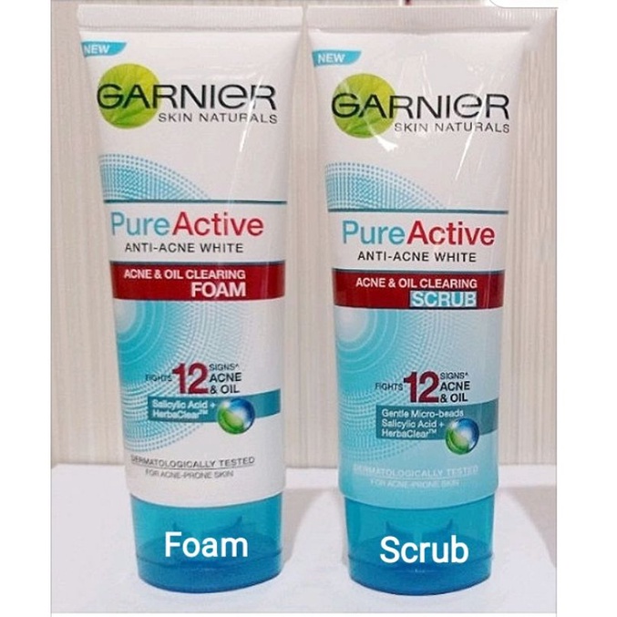 [PROMO] Garnier Pure Active Acne &amp; Oil Clearing Foam / Scrub /Matcha deep clean pembersih wajah