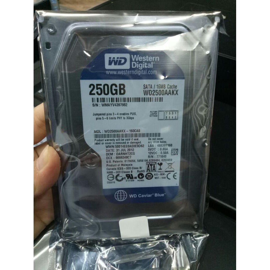 HDD PC SATA 250GB 3'5&quot;INCH-WDC -SEAGATE-HITACHI 100% SENTINEL &amp; BAGUS 100%original