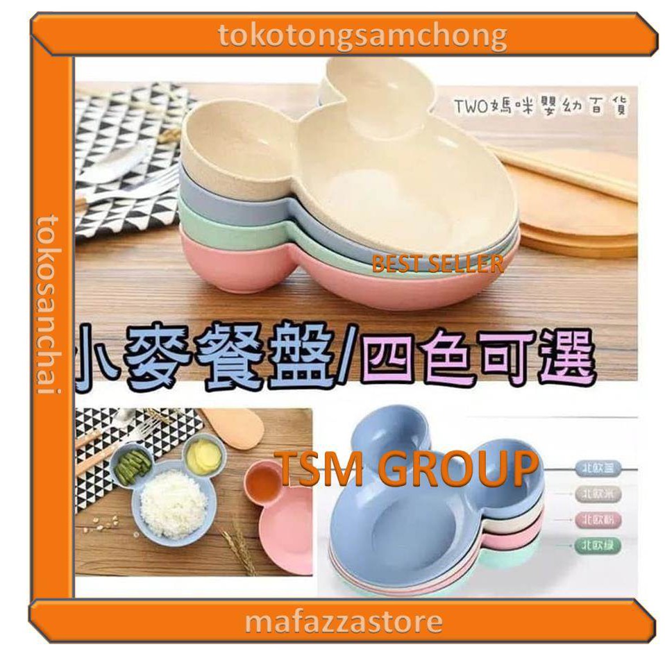 Cuci Gudang Piring Makan Anak Mickey Lucu Bahan Jerami Gandum Wheat Straw Murah RW8jObu3LkZQQ
