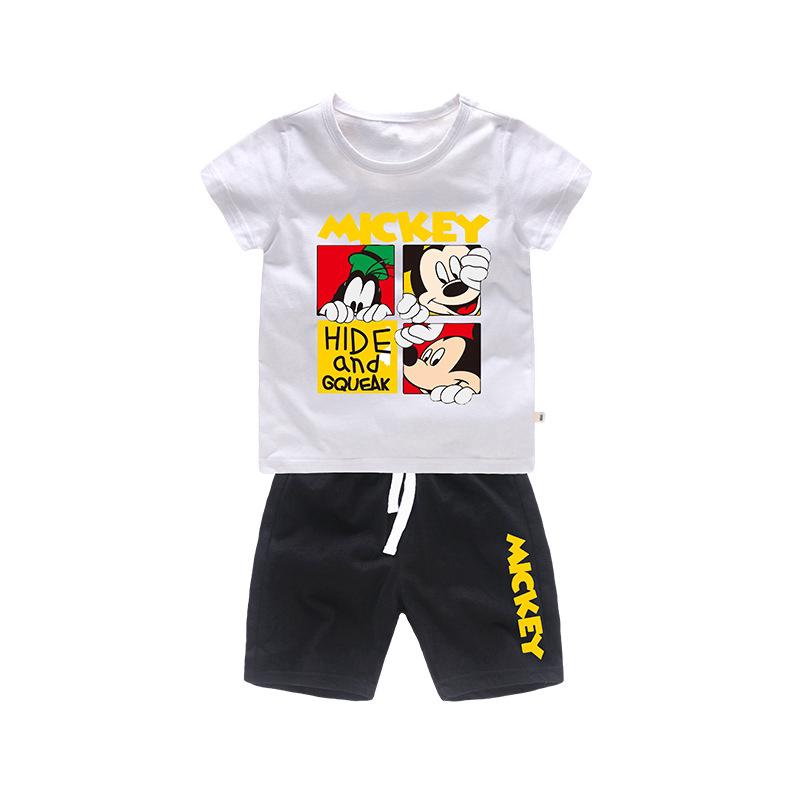 Set Baju  Atasan  T Shirt Lengan Pendek Gambar Kartun 