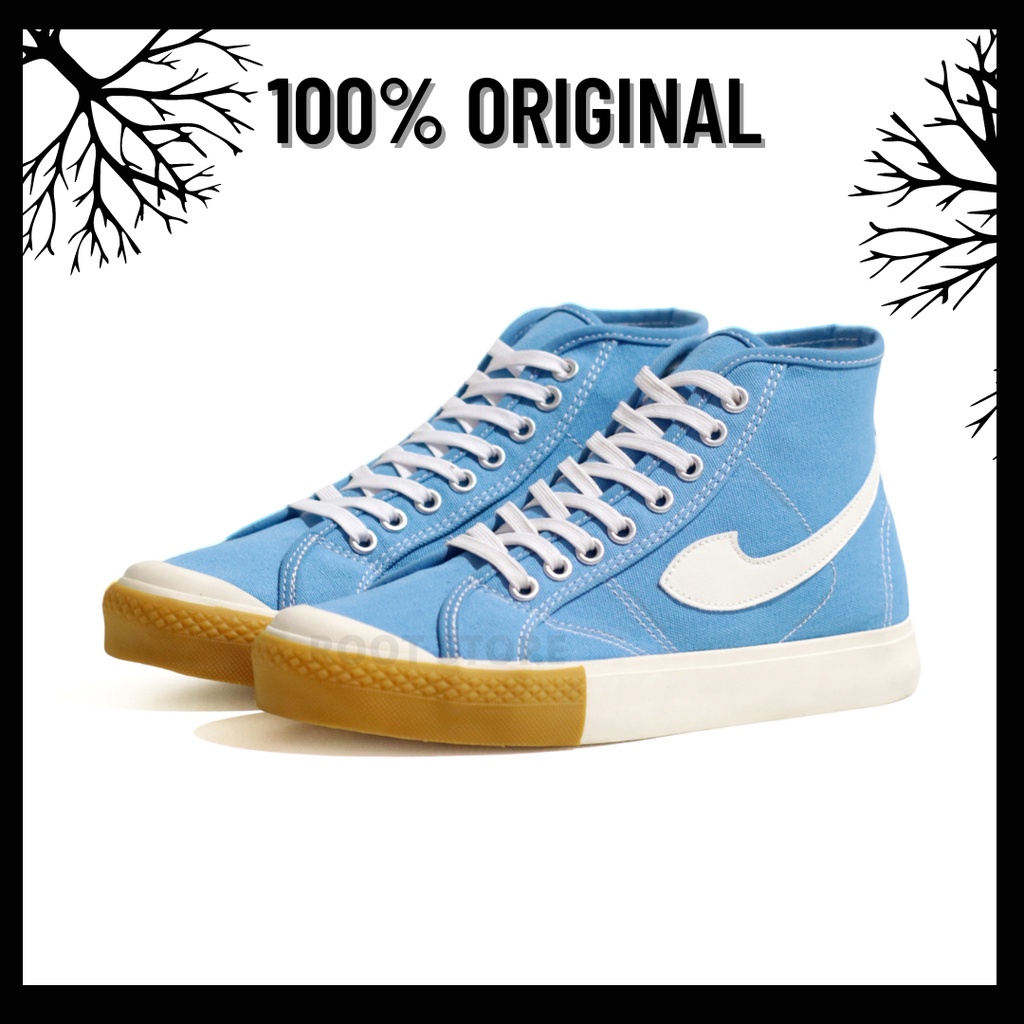 100% Original Sepatu Lokal Casual Blue Sky Hi | Not Sneakers Compass Gazelle Blue Sky High