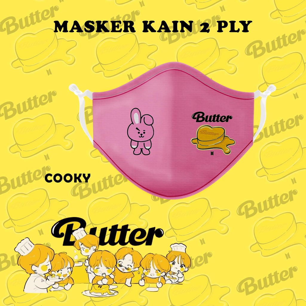 [MASKER] Kain 2 ply bts butter army premium quality digital printing