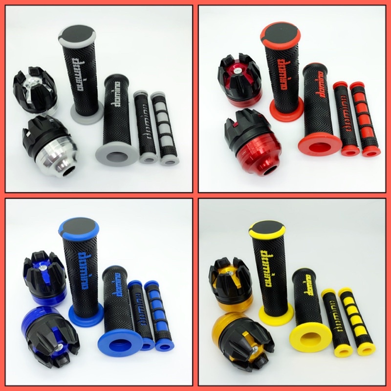 (PAKET HEMAT) handgrip grip domino bulu + jalu as roda jumbo + karet handle universal