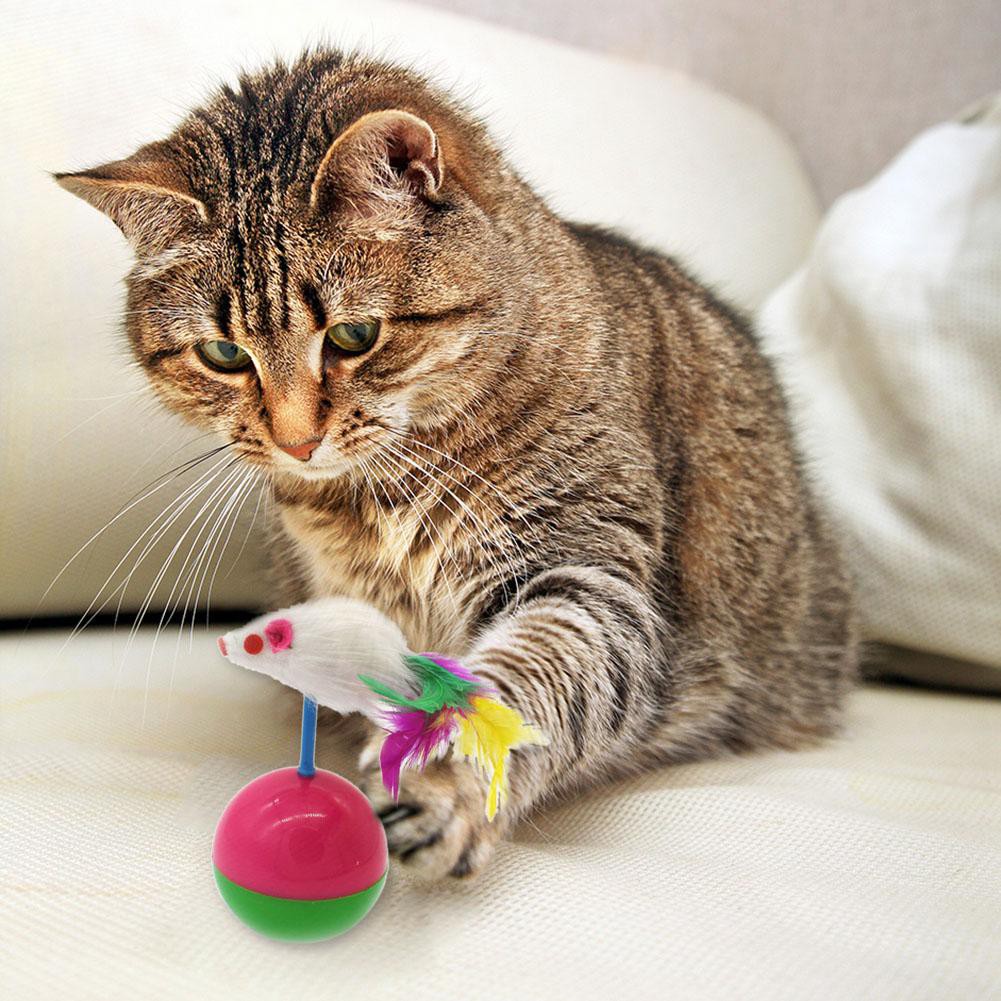 Yu Mainan Bola Plush Tikus Plastik Lucu Untuk Anak Kucing