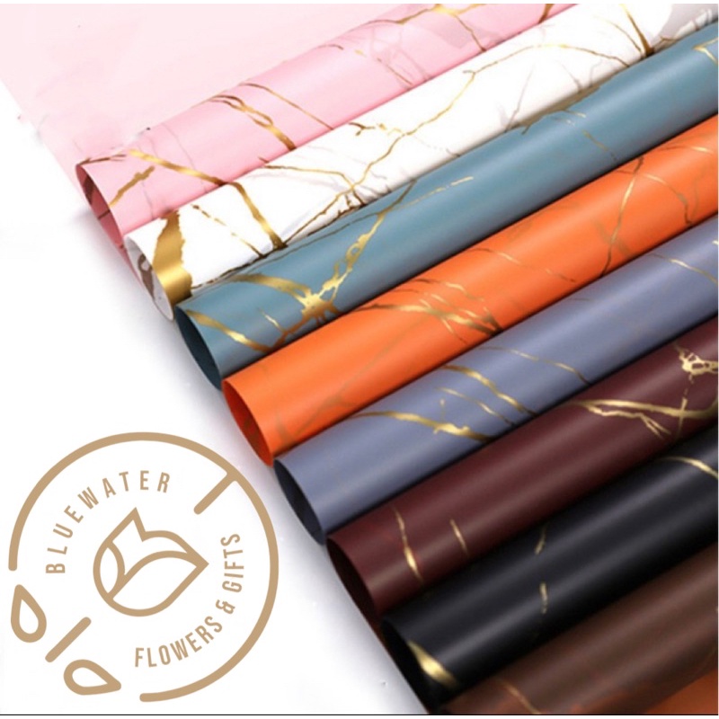 

[20 Lembar] Marble Cellophane Kertas Buket Bunga Marbel Bouquet Flower Wrapping Buket Waterproof