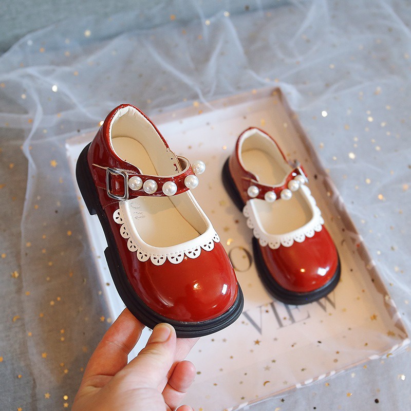 littlekiddoss SH2243 Sepatu Flatshoes Pantofel Anak Perempuan Import Sepatu Flat Mutiara Sepatu Pesta Glossy Sepatu Natal